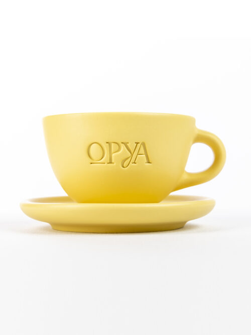 Ceașcă Cappuccino + Farfurie, Galben Solar