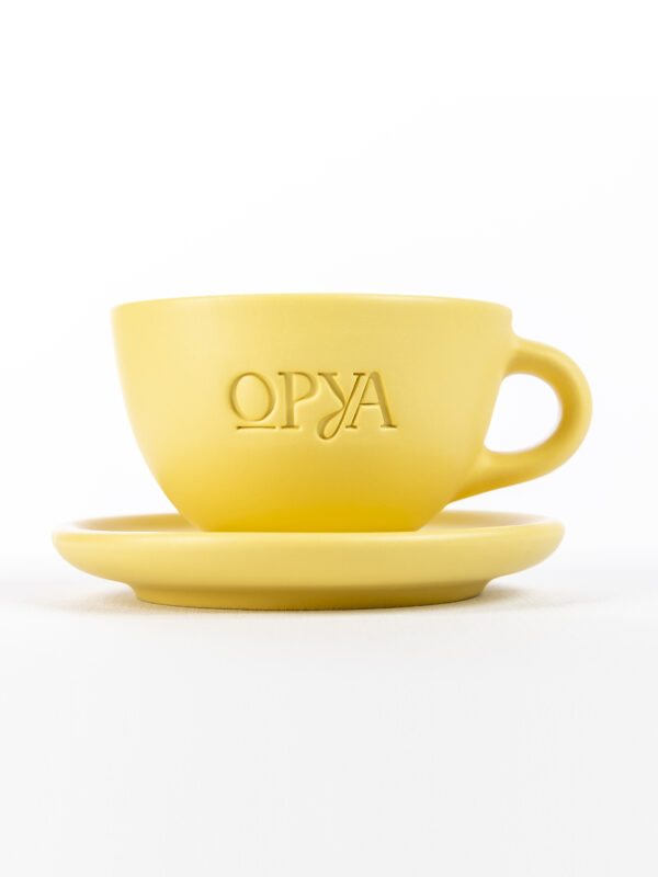 Ceașcă Cappuccino + Farfurie, Galben Solar