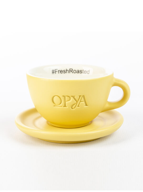Ceașcă Cappuccino + Farfurie, Galben Solar