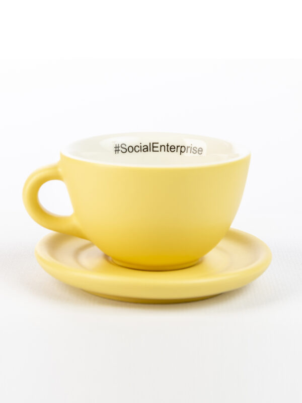 Ceașcă Cappuccino + Farfurie, Galben Solar