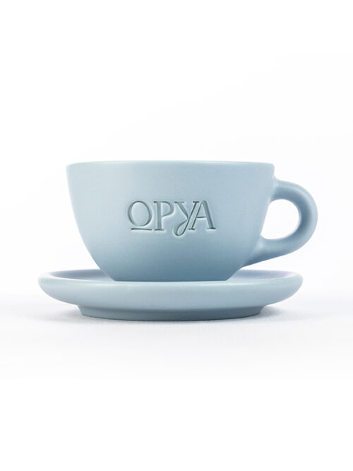 Ceașcă Cappuccino + Farfurie, Albastru Senin