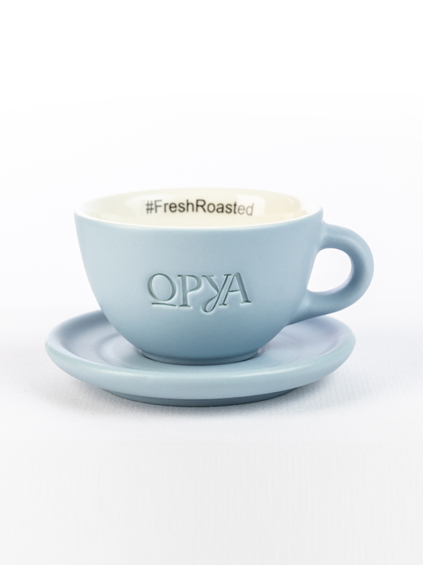 Ceașcă Cappuccino + Farfurie, Albastru Senin