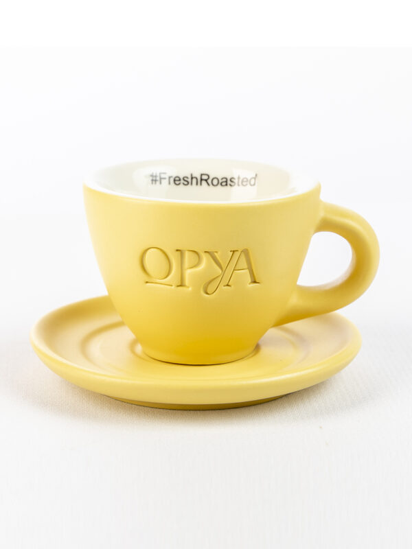 Ceașcă Espresso Double + Farfurie, Galben Solar