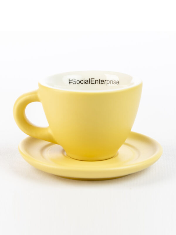 Ceașcă Espresso Double + Farfurie, Galben Solar
