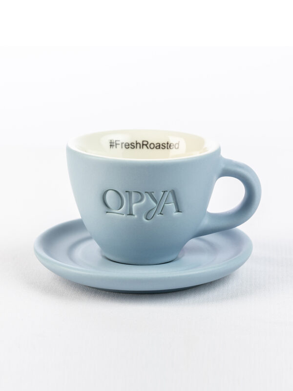 Ceașcă Espresso Double + Farfurie, Albastru Senin