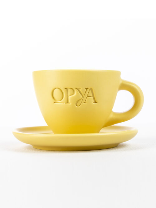 Ceașcă Espresso Double + Farfurie, Galben Solar